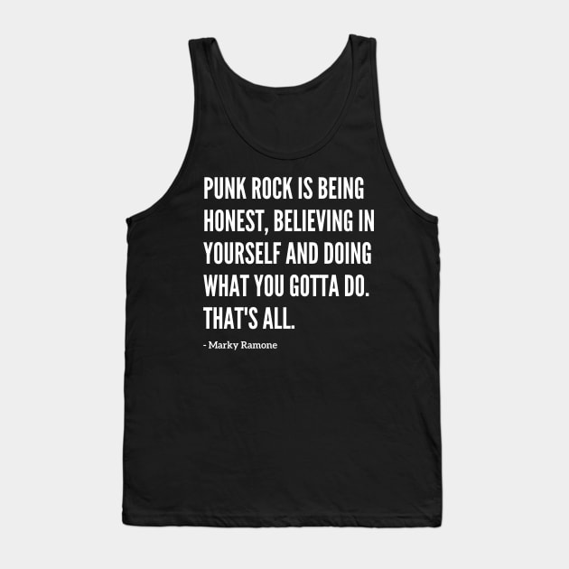 Famous Marky Ramone "Punk Rock" Quote Tank Top by capognad